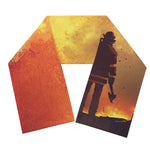 Brave Firefighter With Axe Print Scarf