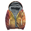 Brave Firefighter With Axe Print Sherpa Lined Zip Up Hoodie