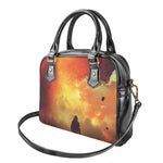 Brave Firefighter With Axe Print Shoulder Handbag