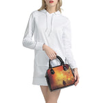 Brave Firefighter With Axe Print Shoulder Handbag