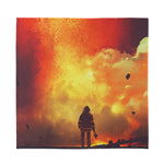 Brave Firefighter With Axe Print Silk Bandana