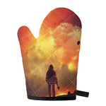 Brave Firefighter With Axe Print Single Oven Mitt