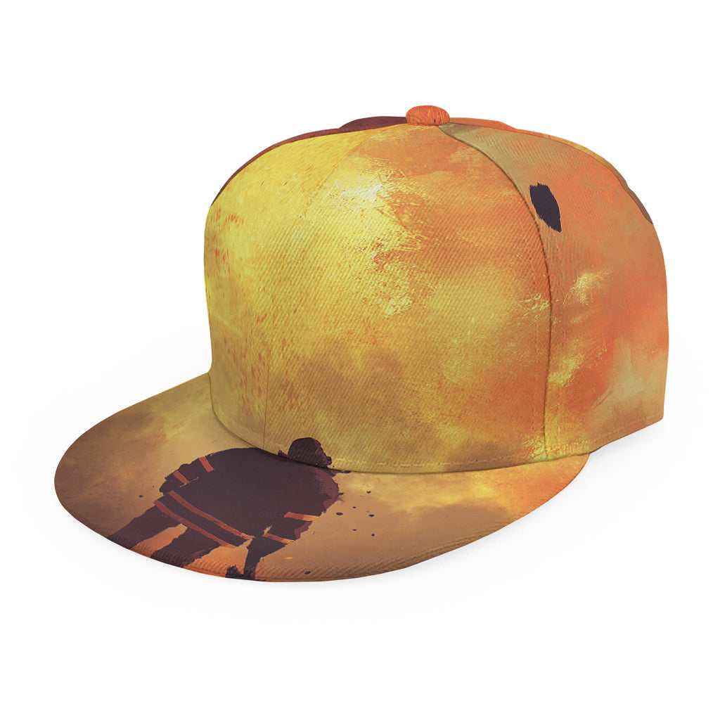 Brave Firefighter With Axe Print Snapback Cap