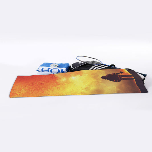 Brave Firefighter With Axe Print Sports Towel