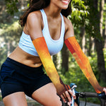 Brave Firefighter With Axe Print Sun Protection Arm Sleeves