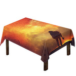 Brave Firefighter With Axe Print Tablecloth