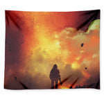 Brave Firefighter With Axe Print Tapestry