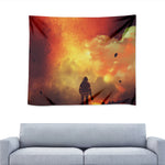Brave Firefighter With Axe Print Tapestry