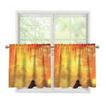 Brave Firefighter With Axe Print Tier Curtains