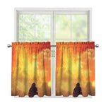 Brave Firefighter With Axe Print Tier Curtains