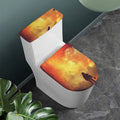 Brave Firefighter With Axe Print Toilet Lid And Tank Cover Set