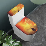 Brave Firefighter With Axe Print Toilet Lid And Tank Cover Set