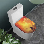 Brave Firefighter With Axe Print Toilet Lid Cover