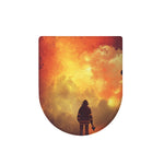 Brave Firefighter With Axe Print Toilet Lid Cover