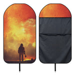 Brave Firefighter With Axe Print Waterproof Car Seat Cover