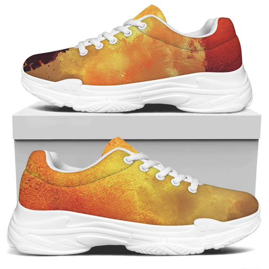 Brave Firefighter With Axe Print White Chunky Shoes