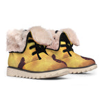 Brave Firefighter With Axe Print Winter Boots