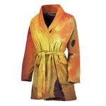 Brave Firefighter With Axe Print Women's Bathrobe