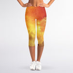 Brave Firefighter With Axe Print Women's Capri Leggings