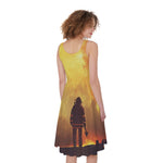 Brave Firefighter With Axe Print Women's Sleeveless Dress
