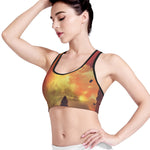 Brave Firefighter With Axe Print Women's Sports Bra