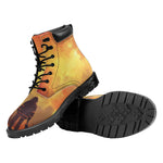 Brave Firefighter With Axe Print Work Boots