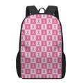 Breast Cancer Awareness Pattern Print 17 Inch Backpack