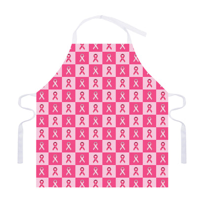 Breast Cancer Awareness Pattern Print Adjustable Apron