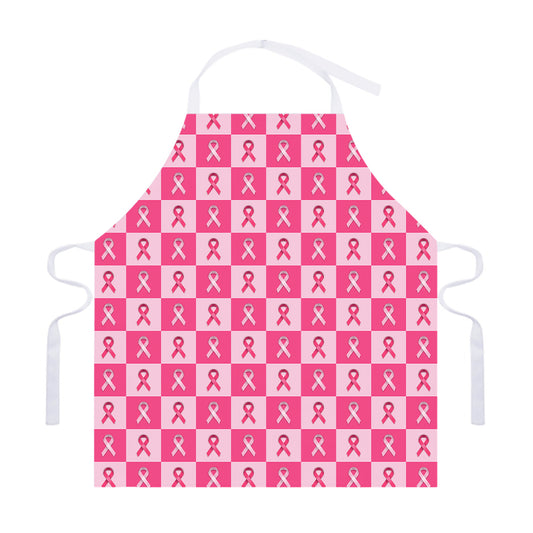 Breast Cancer Awareness Pattern Print Adjustable Apron