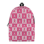 Breast Cancer Awareness Pattern Print Backpack