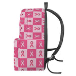 Breast Cancer Awareness Pattern Print Backpack