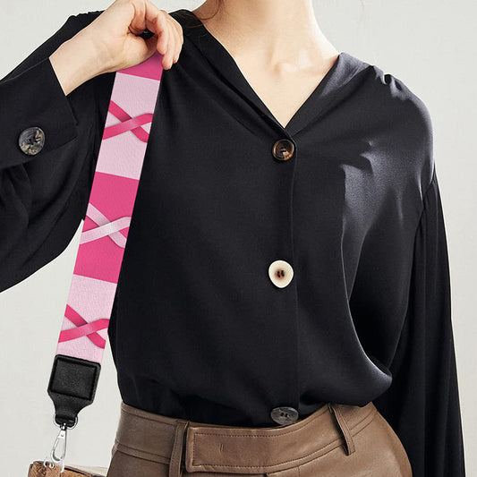 Breast Cancer Awareness Pattern Print Bag Strap