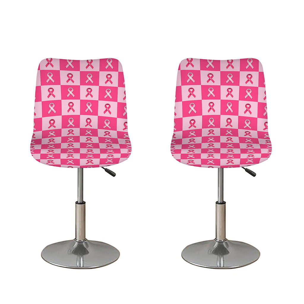 Breast Cancer Awareness Pattern Print Bar Stool Covers