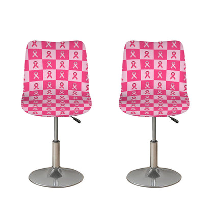 Breast Cancer Awareness Pattern Print Bar Stool Covers