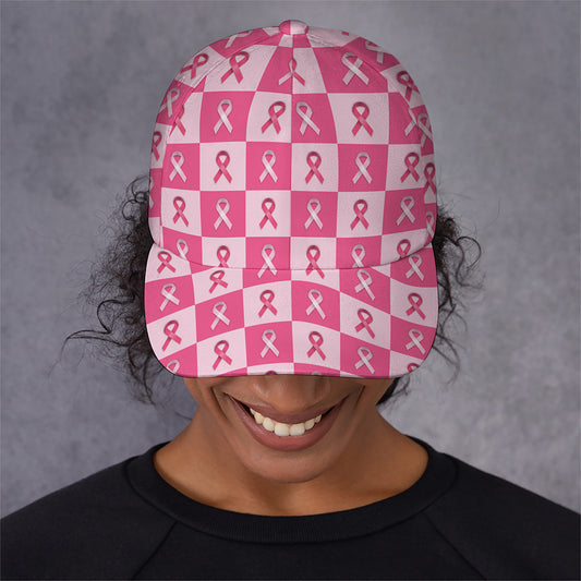 Breast Cancer Awareness Pattern Print Baseball Cap