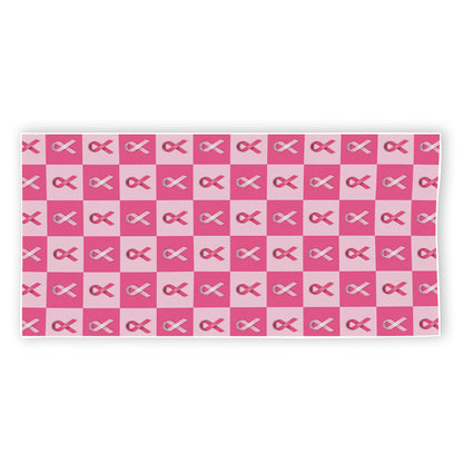 Breast Cancer Awareness Pattern Print Beach Towel