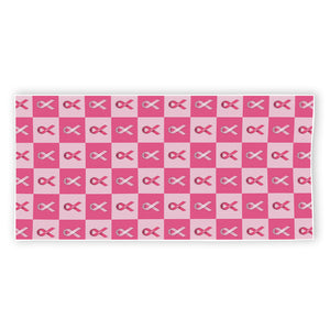 Breast Cancer Awareness Pattern Print Beach Towel