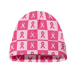 Breast Cancer Awareness Pattern Print Beanie