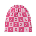 Breast Cancer Awareness Pattern Print Beanie