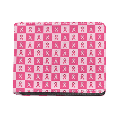Breast Cancer Awareness Pattern Print Bifold Wallet