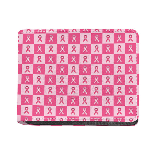 Breast Cancer Awareness Pattern Print Bifold Wallet