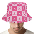 Breast Cancer Awareness Pattern Print Bucket Hat