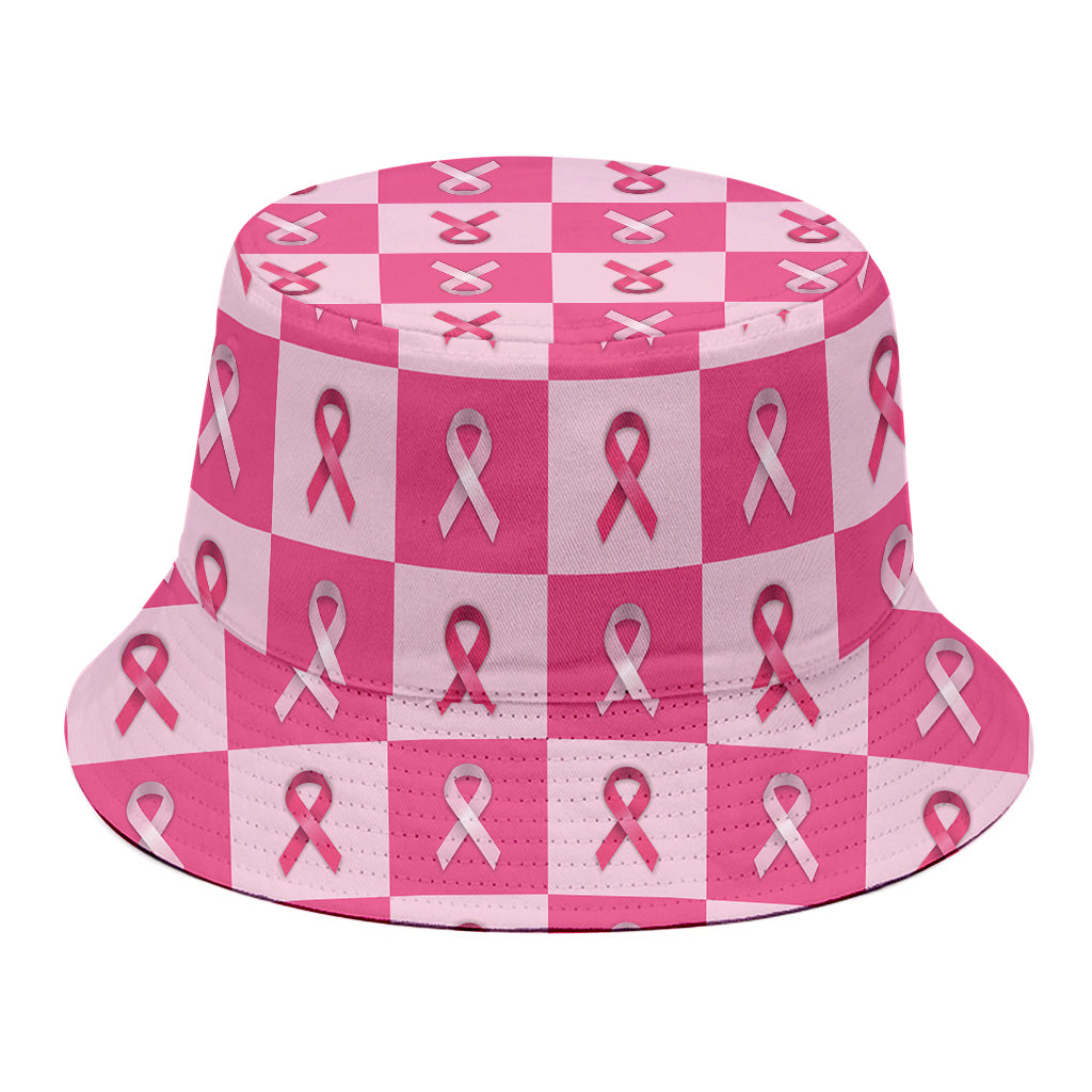 Breast Cancer Awareness Pattern Print Bucket Hat