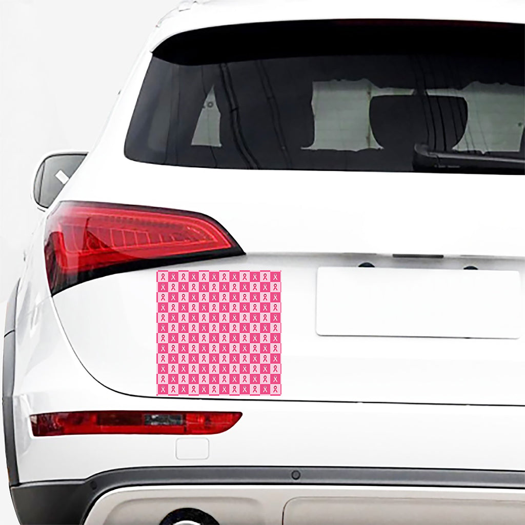 Breast Cancer Awareness Pattern Print Car Sticker