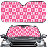 Breast Cancer Awareness Pattern Print Car Windshield Sun Shade