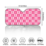 Breast Cancer Awareness Pattern Print Car Windshield Sun Shade