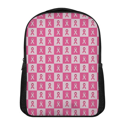 Breast Cancer Awareness Pattern Print Casual Backpack