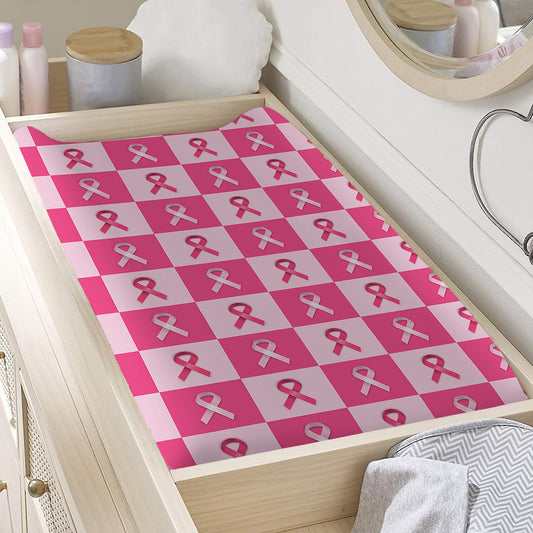 Breast Cancer Awareness Pattern Print Changing Pad Cover