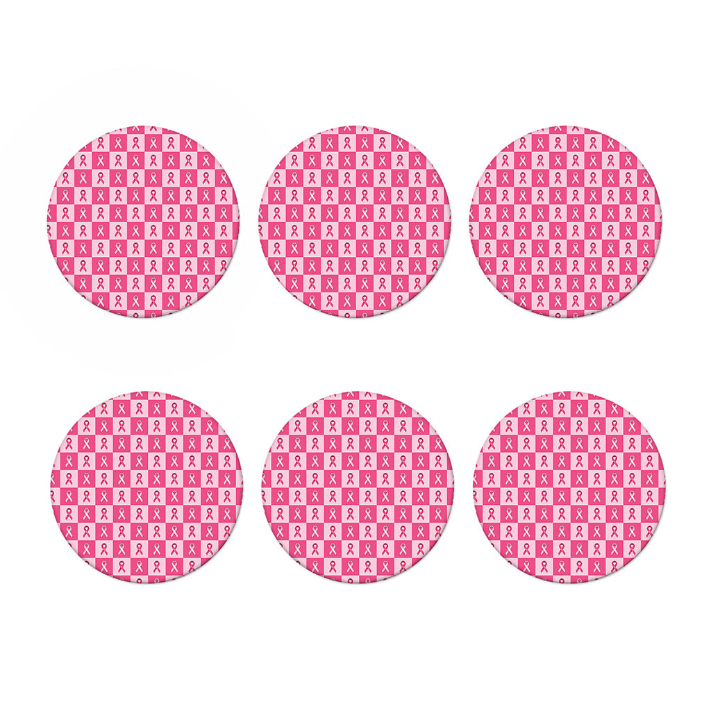 Breast Cancer Awareness Pattern Print Coaster Set