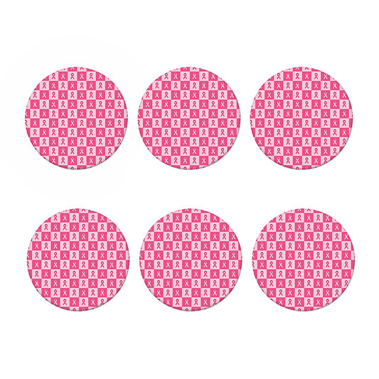 Breast Cancer Awareness Pattern Print Coaster Set